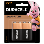 Duracell 9V Alkaline Battery in a 2-piece pack